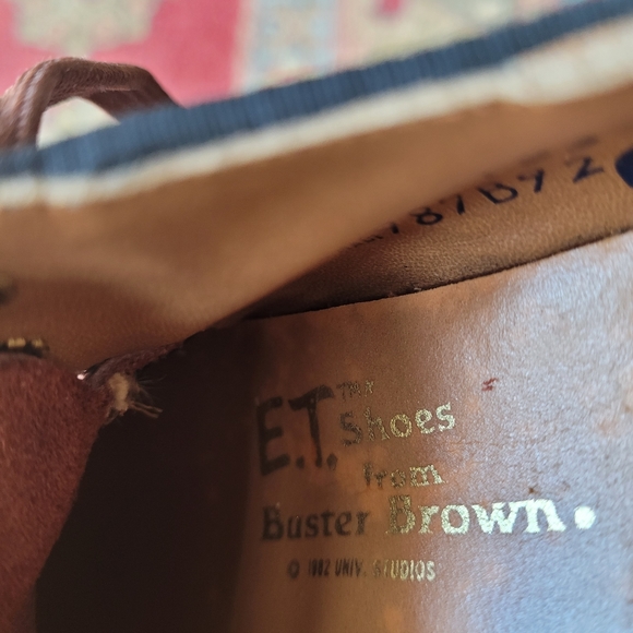 RARE VINTAGE 80s E.T. BUSTER BROWN SHOES NAVY BLUE AND BURGUNDY - Picture 6 of 7